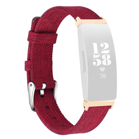 Fitbit Inspire 1 / HR / Ace 2 Segeltuchband - Größe: Groß - Rot