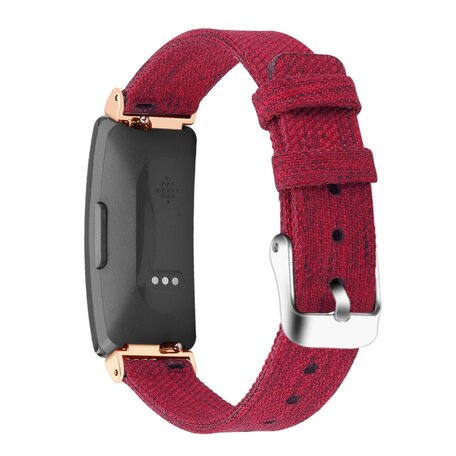 Fitbit Inspire 1 / HR / Ace 2 Segeltuchband - Größe: Groß - Rot