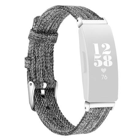 Fitbit Inspire 1 / HR / Ace 2 Canvas Armband - Größe: Groß - Grau