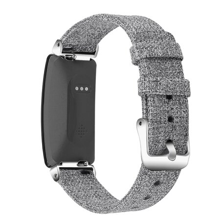 Fitbit Inspire 1 / HR / Ace 2 Canvas-Armband - Größe: Groß - Hellgrau