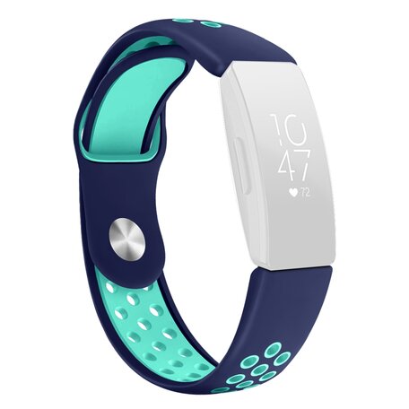 Fitbit Inspire 1 / HR / Ace 2 Silikon-Sportband - Größe: Groß - Blau + Türkis