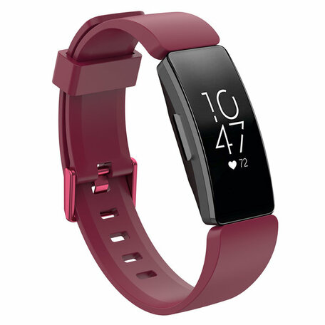 Fitbit Inspire 1 / HR / Ace 2 Silikonband mit Schnalle - Größe: Large - weinrot