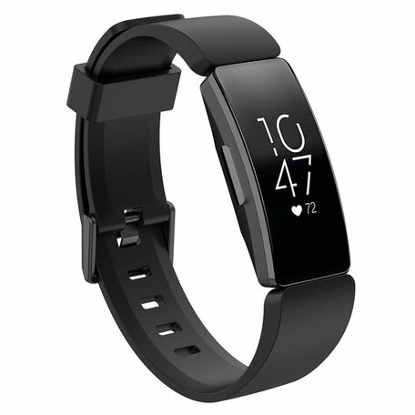 Fitbit Inspire 1 / HR / Ace 2 Silikonband mit Schnalle - Größe: Small - schwarz