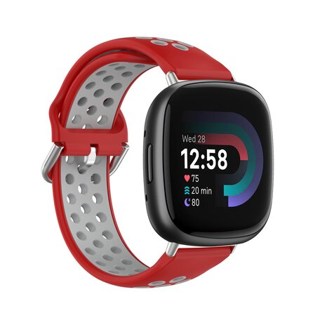 Fitbit Versa 3 & 4 / Sense 1 & 2 - Sport Edition - Groß - Rot + Grau