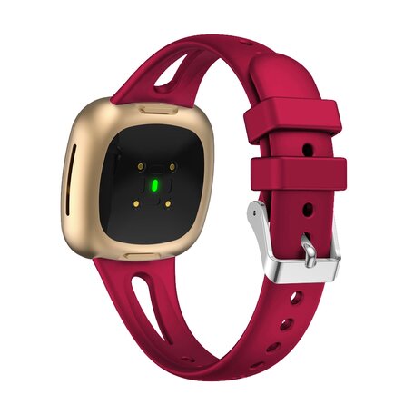 Fitbit Versa 3 & 4 / Sense 1 & 2 - Sportband Teardrop Design - Groß - Rot