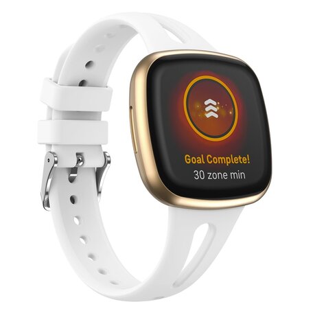 Fitbit Versa 3 & 4 / Sense 1 & 2 - Sportband Teardrop Design - Groß - Weiß