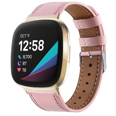 Fitbit Versa 3/4 & Sense 1/2 Lederband - Rosa