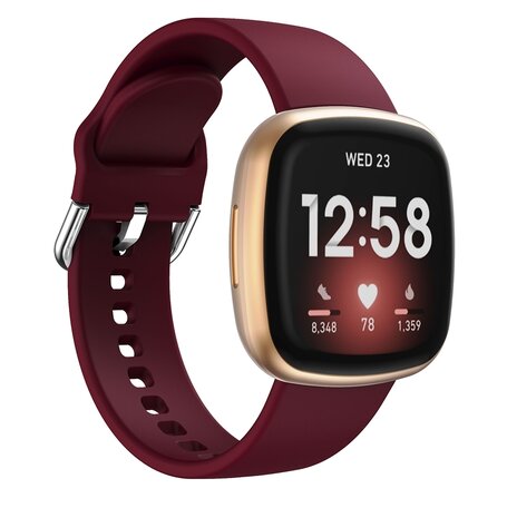 Fitbit Versa 3 & 4 / Sense 1 & 2 - Silikonband - Weinrot