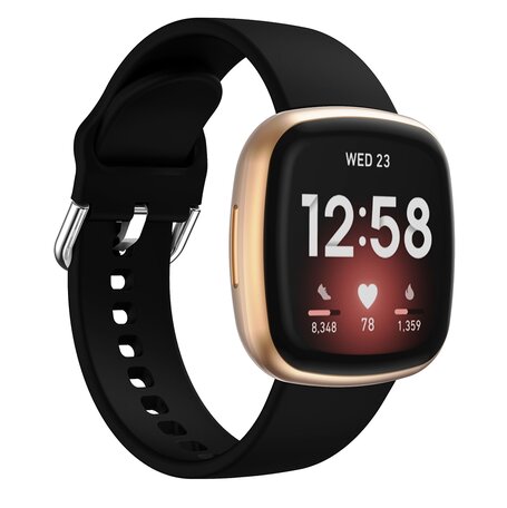 Fitbit Versa 3 & 4 / Sense 1 & 2 - Silikonband - Schwarz