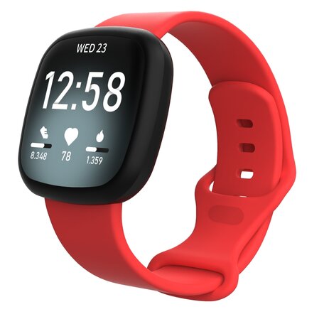 Fitbit Versa 3 & 4 / Sense 1 & 2 Sportarmband - Rot - Größe: M/L