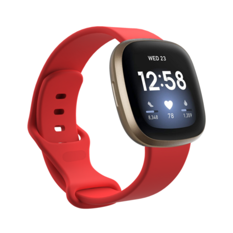 Fitbit Versa 3 & 4 / Sense 1 & 2 Sportarmband - Rot - Größe: M/L