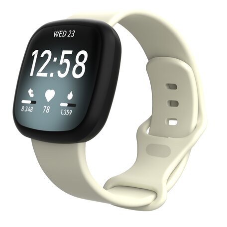 Fitbit Versa 3 & 4 / Sense 1 & 2 Sportarmband - Ecru - Größe: M/L