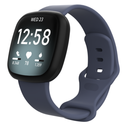 Fitbit Versa 3 & 4 / Sense 1 & 2 Sportband - Grau-Blau - Größe: M/L