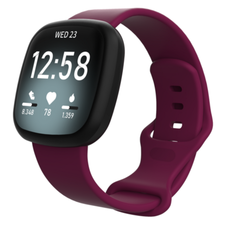 Fitbit Versa 3 & 4 / Sense 1 & 2 Sportarmband - Weinrot - Größe: M/L