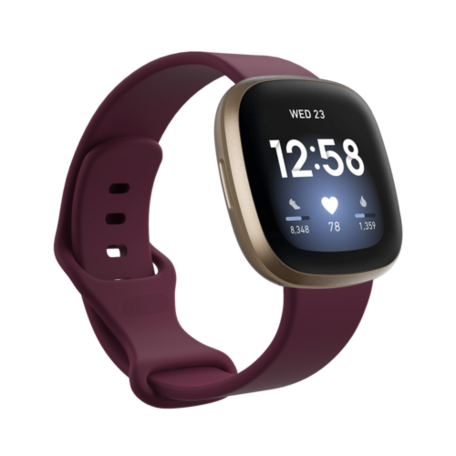 Fitbit Versa 3 & 4 / Sense 1 & 2 Sportarmband - Weinrot - Größe: M/L