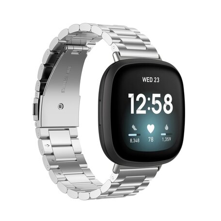 Fitbit Versa 3/4 & Sense 1/2 Metallgliederband - Silber