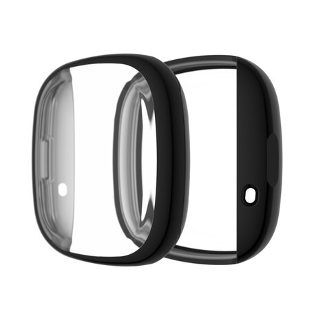 Fitbit Versa 3 / Sense Soft TPU Fall (vollständig geschützt) - Schwarz