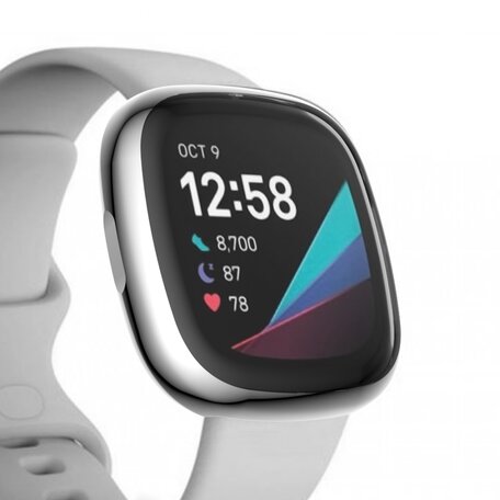 Fitbit Versa 3 / Sense Soft TPU Fall (vollständig geschützt) - Silber