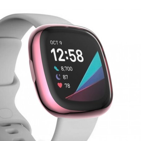 Fitbit Versa 3 / Sense Soft TPU Fall (vollständig geschützt) - Rosa