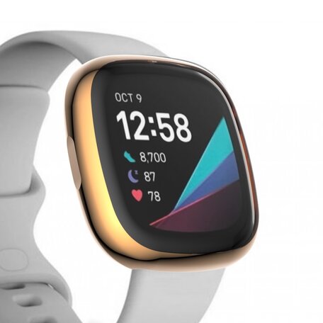 Fitbit Versa 3 / Sense Soft TPU Fall (vollständig geschützt) - Pink Gold