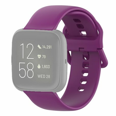 Fitbit Versa 1 / 2 & Lite Silikon-Sportband mit Schnallenverschluss - Lila - Größe: Large