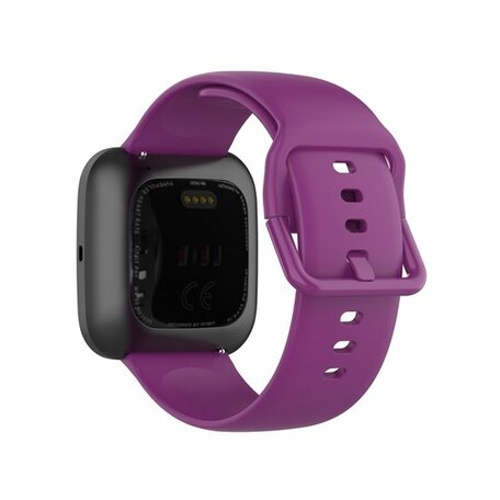 Fitbit Versa 1 / 2 & Lite Silikon-Sportband mit Schnallenverschluss - Lila - Größe: Large