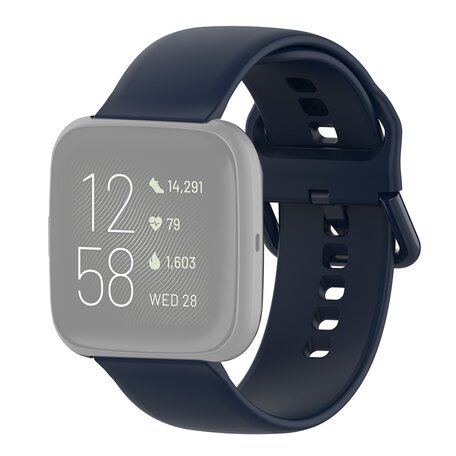 Fitbit Versa 1 / 2 & Lite Silikon-Sportband mit Schnallenverschluss - Dunkelblau - Größe: Large