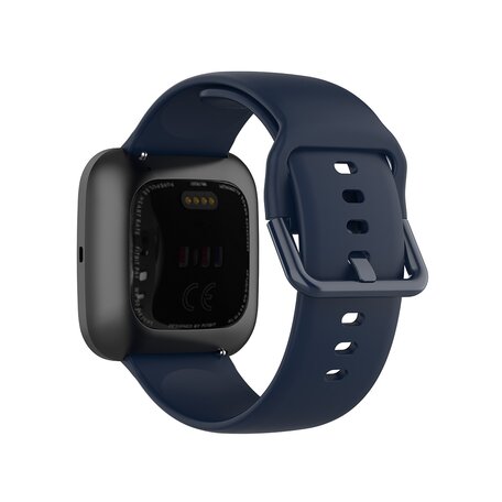 Fitbit Versa 1 / 2 & Lite Silikon-Sportband mit Schnallenverschluss - Dunkelblau - Größe: Large