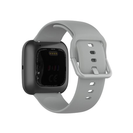 Fitbit Versa 1 / 2 & Lite Silikon-Sportband mit Schnallenverschluss - Grau - Größe: Large