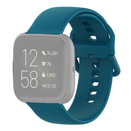 Fitbit Versa 1 / 2 & Lite Silikon-Sportband mit Schnallenverschluss - Blau - Größe: Large