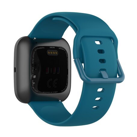 Fitbit Versa 1 / 2 & Lite Silikon-Sportband mit Schnallenverschluss - Blau - Größe: Large