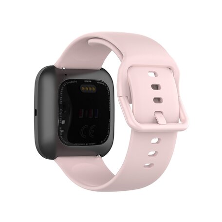 Fitbit Versa 1 / 2 & Lite Silikon-Sportband mit Schnallenverschluss - Pink - Größe: Large