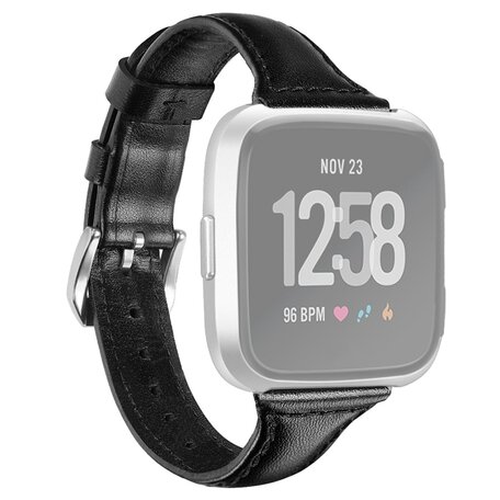 Fitbit Versa 1 / 2 & Lite Armband TPU Leder - Schwarz