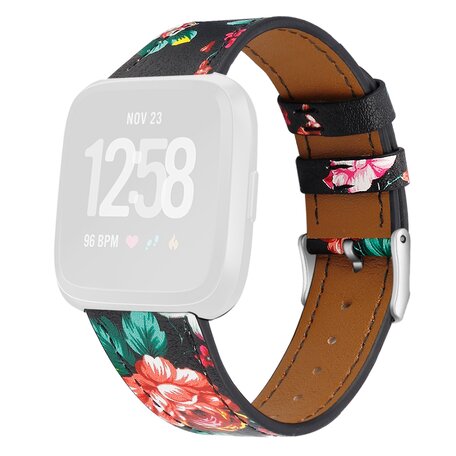 Fitbit Versa 1 / 2 & Lite Lederband - Blumendruck