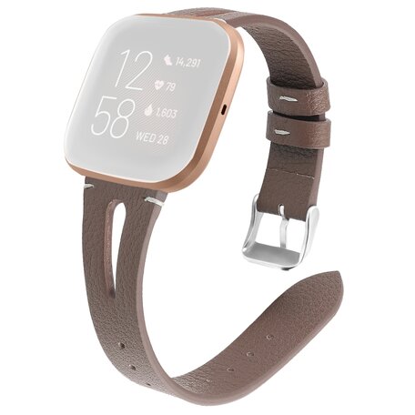 Fitbit Versa 1 / 2 & Lite Armband TPU Leder - Kastanienbraun