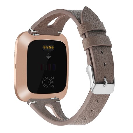 Fitbit Versa 1 / 2 & Lite Armband TPU Leder - Kastanienbraun