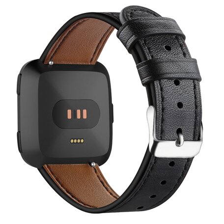 Fitbit Versa 1 / 2 & Lite Lederband - Schwarz