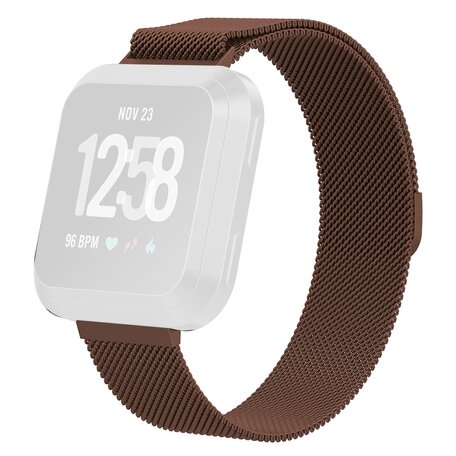 Fitbit Versa 1 / 2 & Lite milanaise Armband - Größe: Groß - Braun