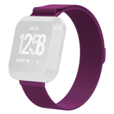 Fitbit Versa 1 / 2 & Lite milanaise Armband - Größe: Groß - Lila