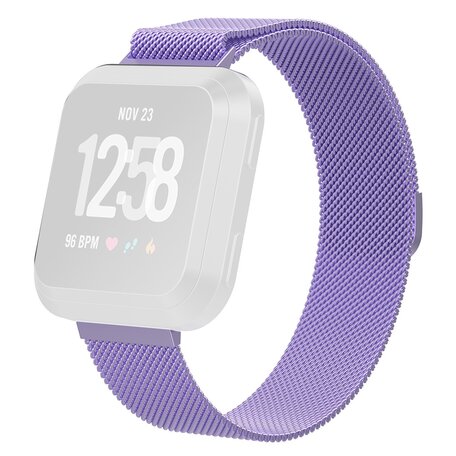 Fitbit Versa 1 / 2 & Lite milanaise Armband - Größe: Groß - Flieder