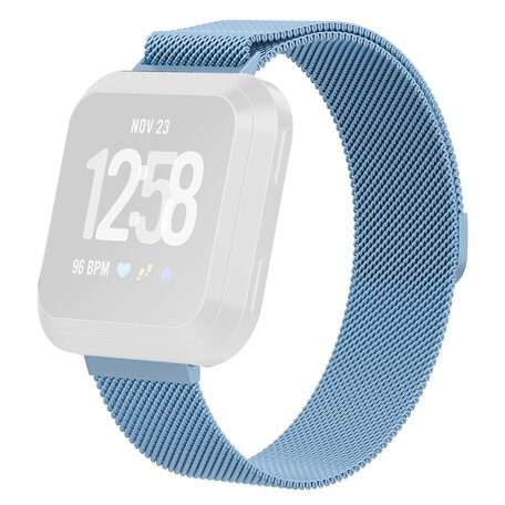 Fitbit Versa 1 / 2 & Lite milanaise Armband - Größe: Groß - Hellblau