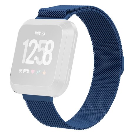 Fitbit Versa 1 / 2 & Lite milanaise Armband - Größe: Groß - Dunkelblau