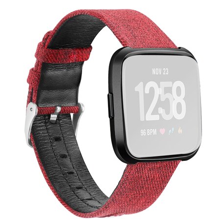Fitbit Versa 1 / 2 & Lite Canvas Denim Armband - Rot