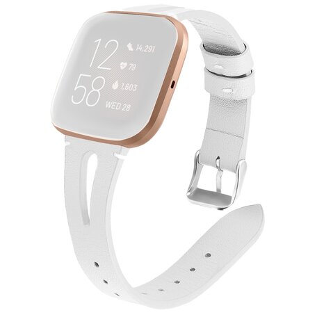 Fitbit Versa 1 / 2 & Lite Armband TPU Leder - Weiß