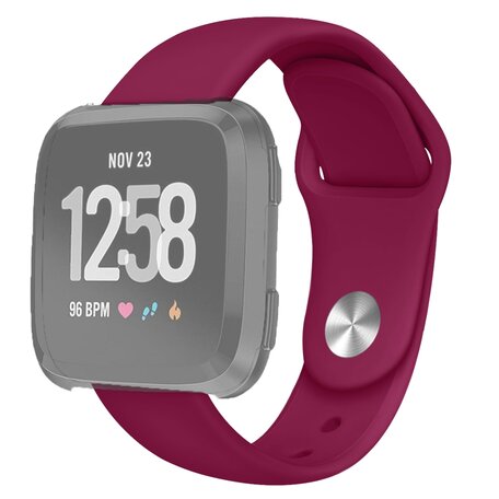 Fitbit Versa 1 / 2 & Lite Silikonband - Größe: Groß - Weinrot