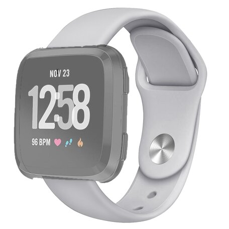 Fitbit Versa 1 / 2 & Lite Silikonband - Größe: Groß - Grau