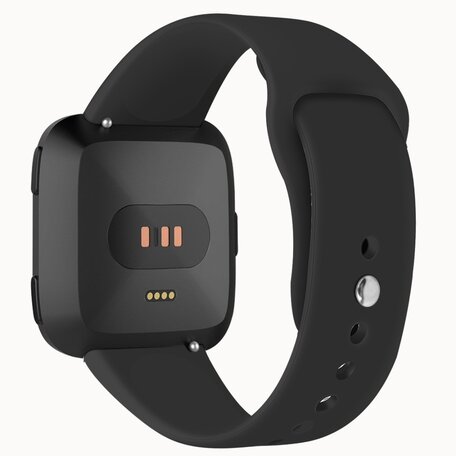 Fitbit Versa 1 / 2 & Lite Silikonband - Größe: Groß - Schwarz