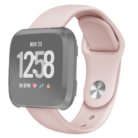 Fitbit Versa 1 / 2 & Lite Silikonband - Größe: Klein - Sand rosa