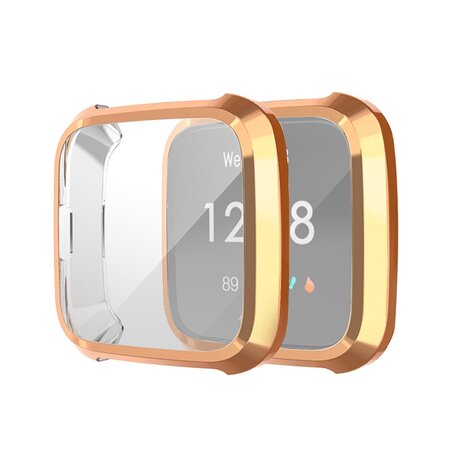 Fitbit Versa Lite Soft TPU Fall (vollständig geschützt) - Rose Gold