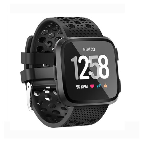 Silikonband belüftet Fitbit Versa 1 / 2 & Lite - Schwarz